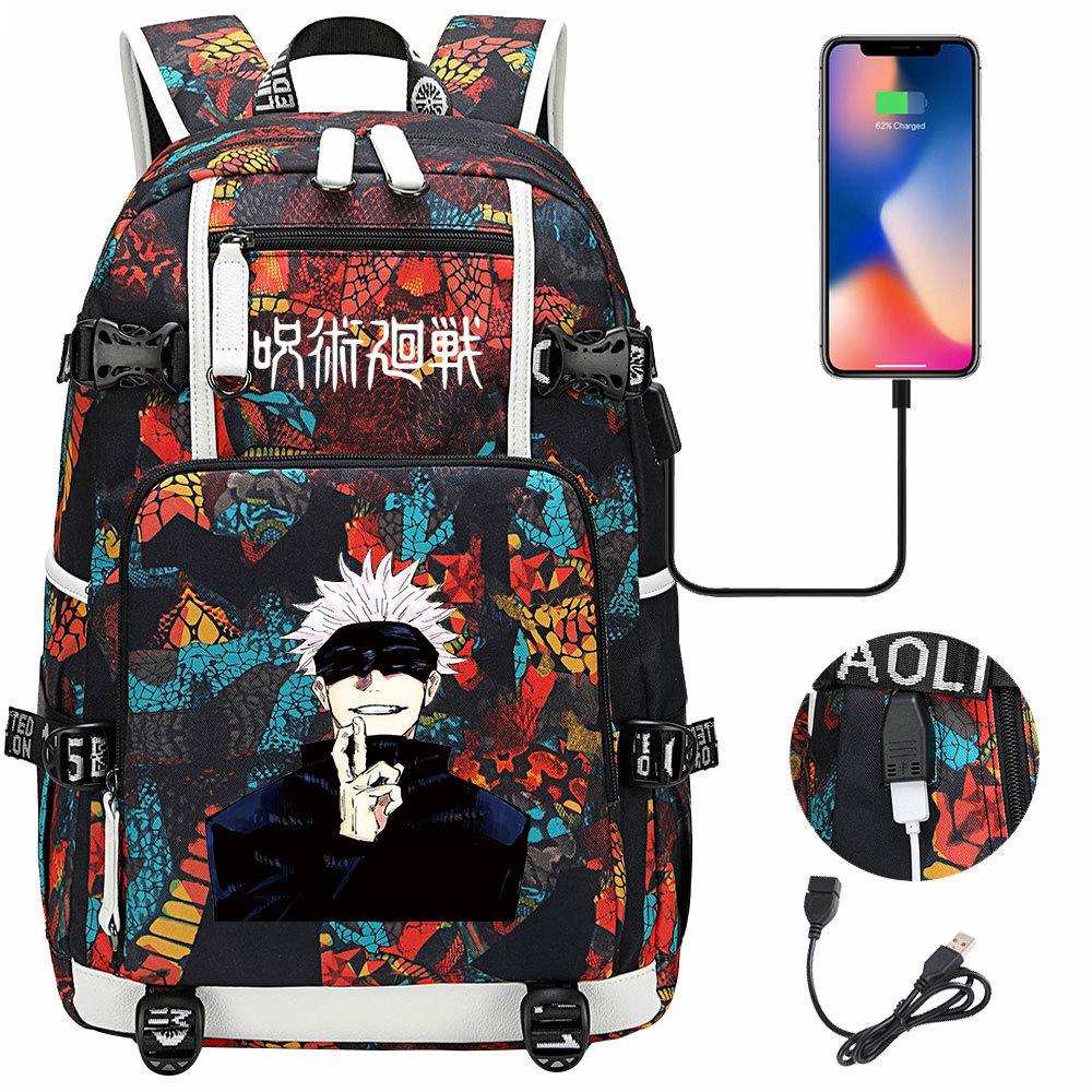 Рюкзак с USB-наушниками с принтом Jujutsu Kaisen