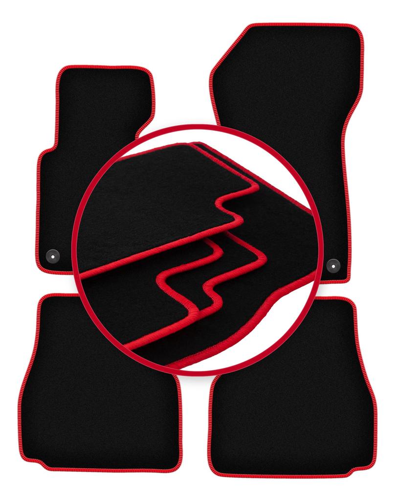 Велюровые коврики с красной окантовкой для: BMW 3 E36 кабриолет (1993-2001)