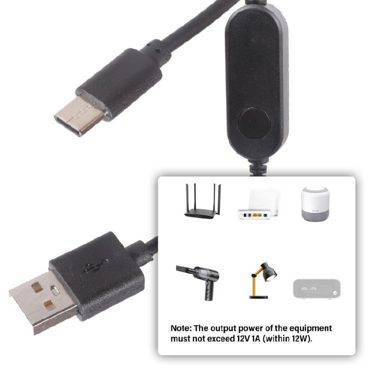 Кабель-переключатель управления USB C + USB на DC5.5mmx2.1mm Конвертер 12V12W Выход Для Цифровых Аксессуаров Портативное Использование