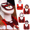 Christmas Santa Decoration Toilet Seat Cover And Carpet Cover Combinatio