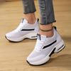 2025 Shoes Women's Shoes Inner Height Increase Sports Shoes Women's Shoes Air Cushion Shock Absorber Wave Shoes Flying Woven Mesh Breathable Wo