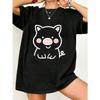 Cute Pig Printed Oversized T Shirt Black Cartoon Pig Design For Casual Wear And Everyday Outfits