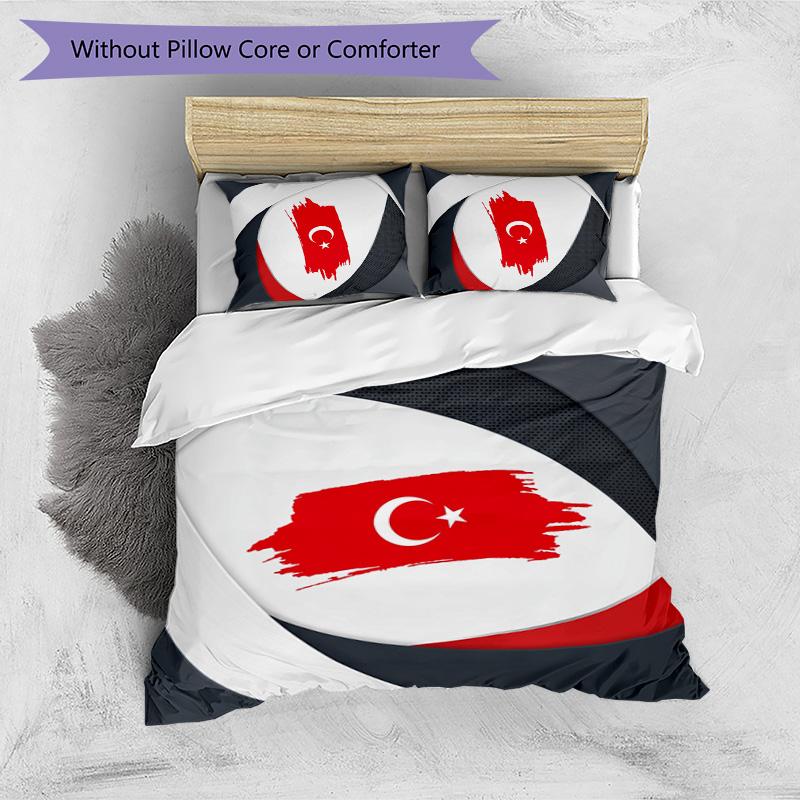 Turkey Football Printed Bedding 3 Piece Set Cozy Breathable Bed Cover Set as Housewarming Holiday Gift