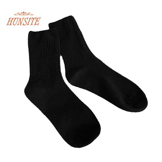 1 Pair Mid-tube Elastic Women Socks Casual Solid Color Ribbed Sports Socks