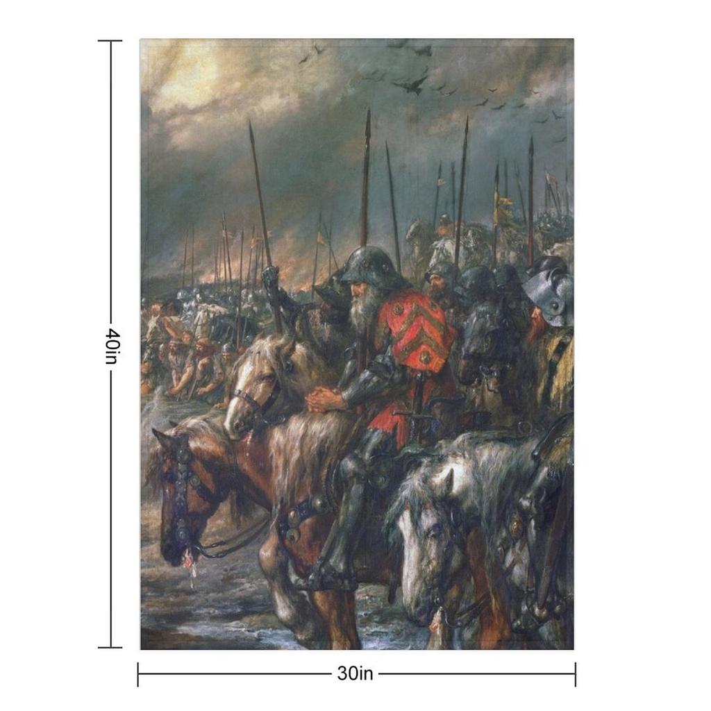 Утро Битвы при Азенкуре, 25 октября 1415 г. - Плед с изображением Сэра Джона Гилберта Тонкий Постельный Модный Плед