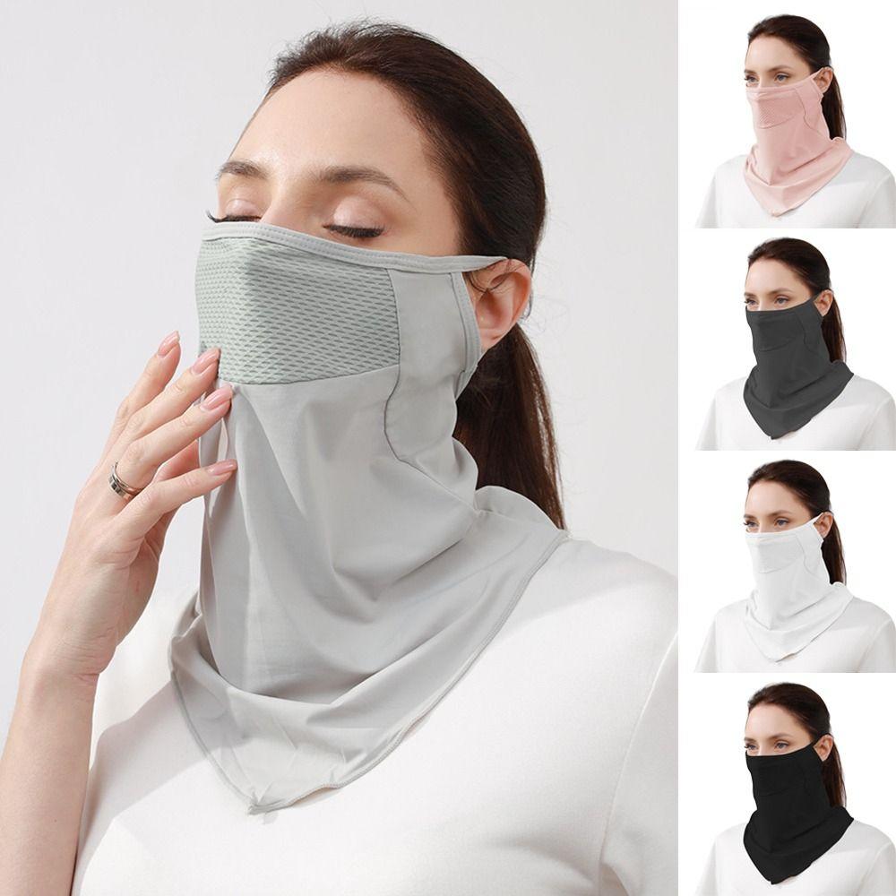 Ice Silk Summer Mask Sun Protection Neck Gaiter Scarf Breathable Cycling Balaclava Hiking