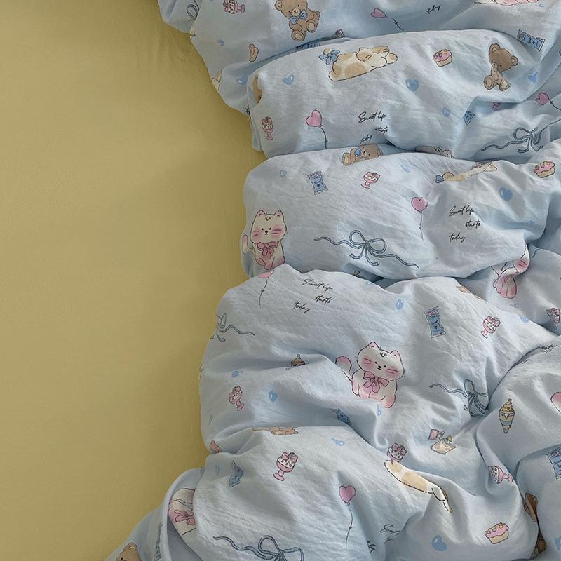 Двухслойный сетчатый пододеяльник для студентов Мягкий Прочный Комплект постельного белья Удобный Двуспальный размер Предметы первой необходимости для спальни