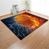 Fire Basketball Living Room Area Rug American Football Sports Balls 3D Carpet Boys Bedroom Decor Kids Play Mat Coffee Table Rug
