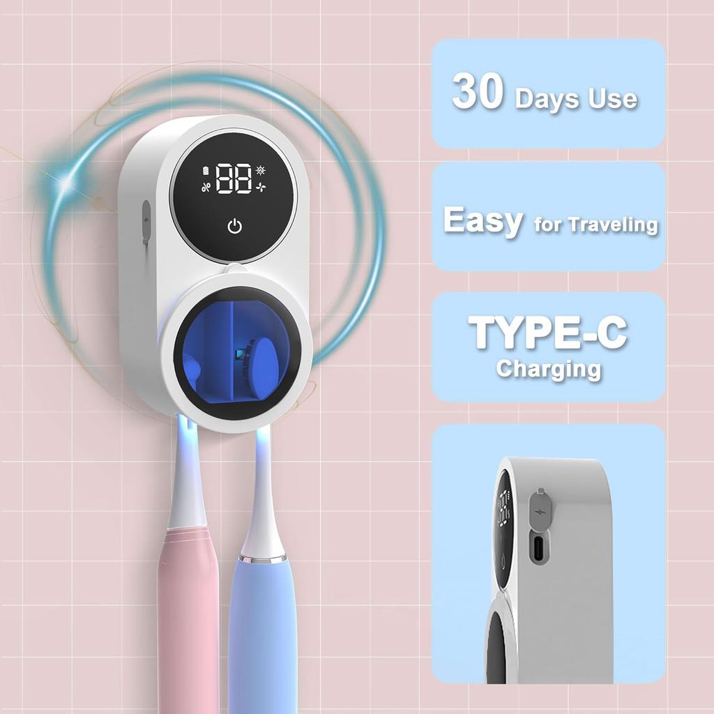 Smart toothbrush disinfection box Bathroom cleaner UV drying