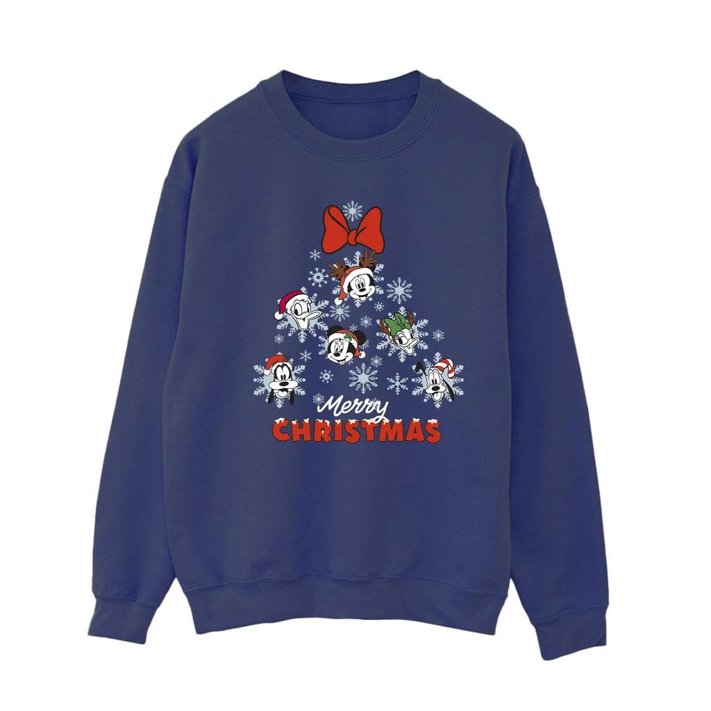 Disney Womens/Ladies Mickey Mouse And Friends Christmas Tree Sweatshirt