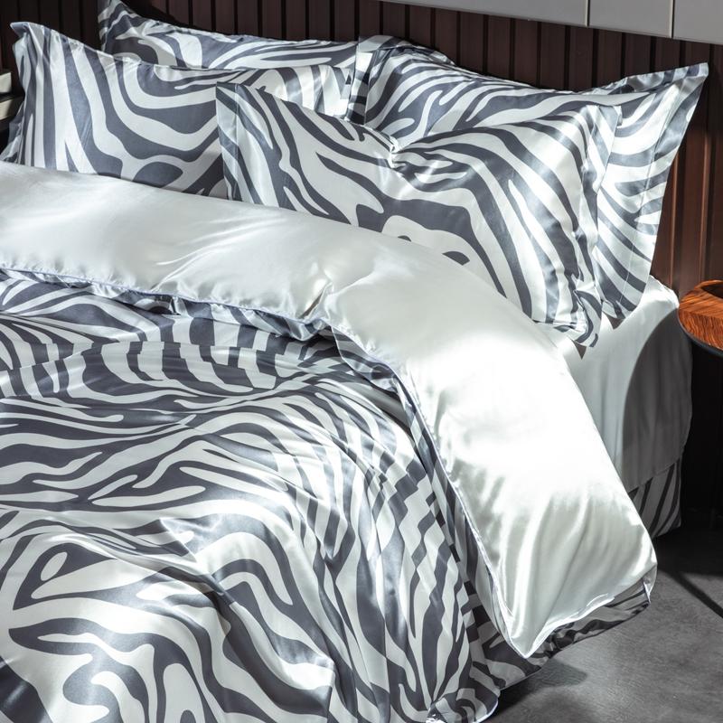 Роскошный комплект постельного белья из натурального шелка Mulberry, высококачественный атласный гладкий пододеяльник, комплект постельного белья размера «king-size», комплект постельного белья размера «queen-size»