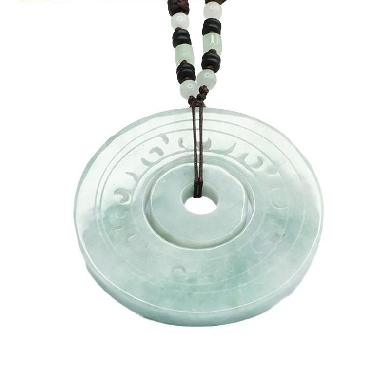 Antique Jadeite Snap Fastener Pendant Buckle Jade Jewelry