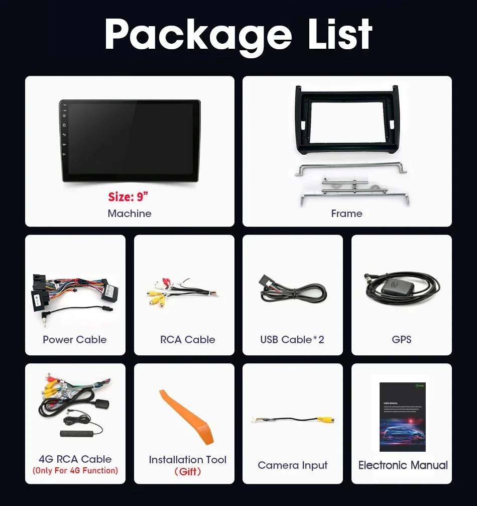 Автомагнитола для Volkswagen POLO 5 года 2008-2020 Android 13 Беспроводная CarPlay Мультимедиа 4G GPS Навигация Стерео Экран