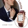 Мужские часы квадратные кожаные часы Seiko водонепроницаемые: Кварцевые часы с кожаным ремешком и прямоугольным циферблатом, мужские часы с римскими цифрами, классные деловые, повседневные, коричневые