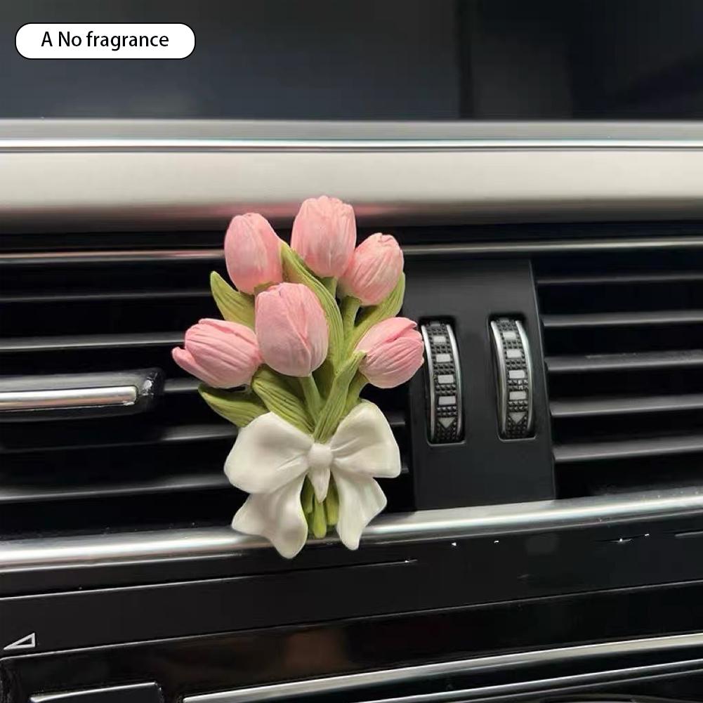 Автомобильный ароматизатор с зажимом Flower Tulip Air Outlet Автомобильный освежитель воздуха Peach Blossom Aroma Diffuser Аксессуары для украшения автомобиля Fresh Air