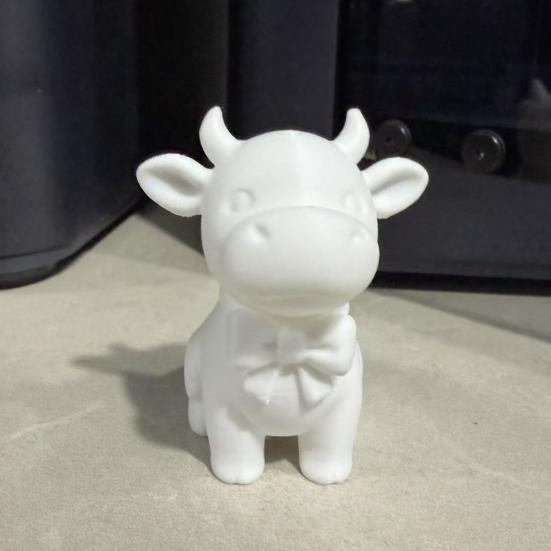 3D-печатная фигурка коровы Yousheng с галстуком-бабочкой, милая статуэтка теленка, минималистичная модель животного, улыбающаяся корова, украшение для дома, офиса, подарок