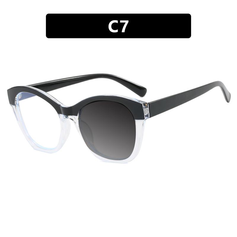 Дизайн Роскошного Бренда Анти-Синий Свет Большие Женские Лоскутный Цвет Рамки Фотохромные Очки для Гиперметропии Персонализированные +100~+600