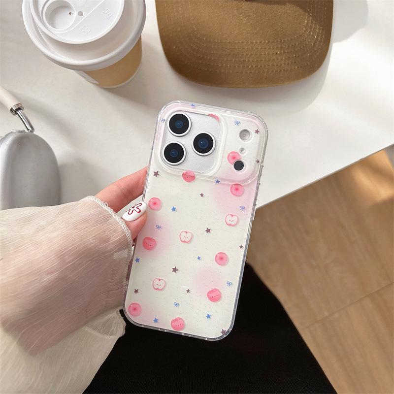 Корейский клетчатый чехол-пончик для iPhone 17/16 Pro Max/15/14