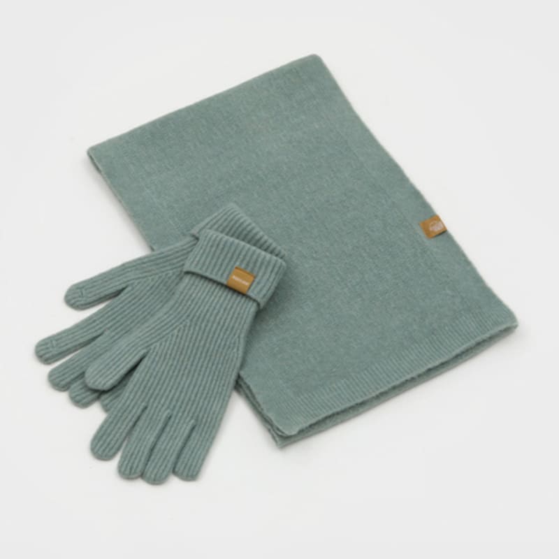 RECLOW Knit Gloves and Muffler Set Turquoise