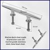 6/8/10 inch 316 Stainless Steel Heavy Duty Stud Mount Flat Top Cleat for Boat Dock Open Cleats Marine Accessories