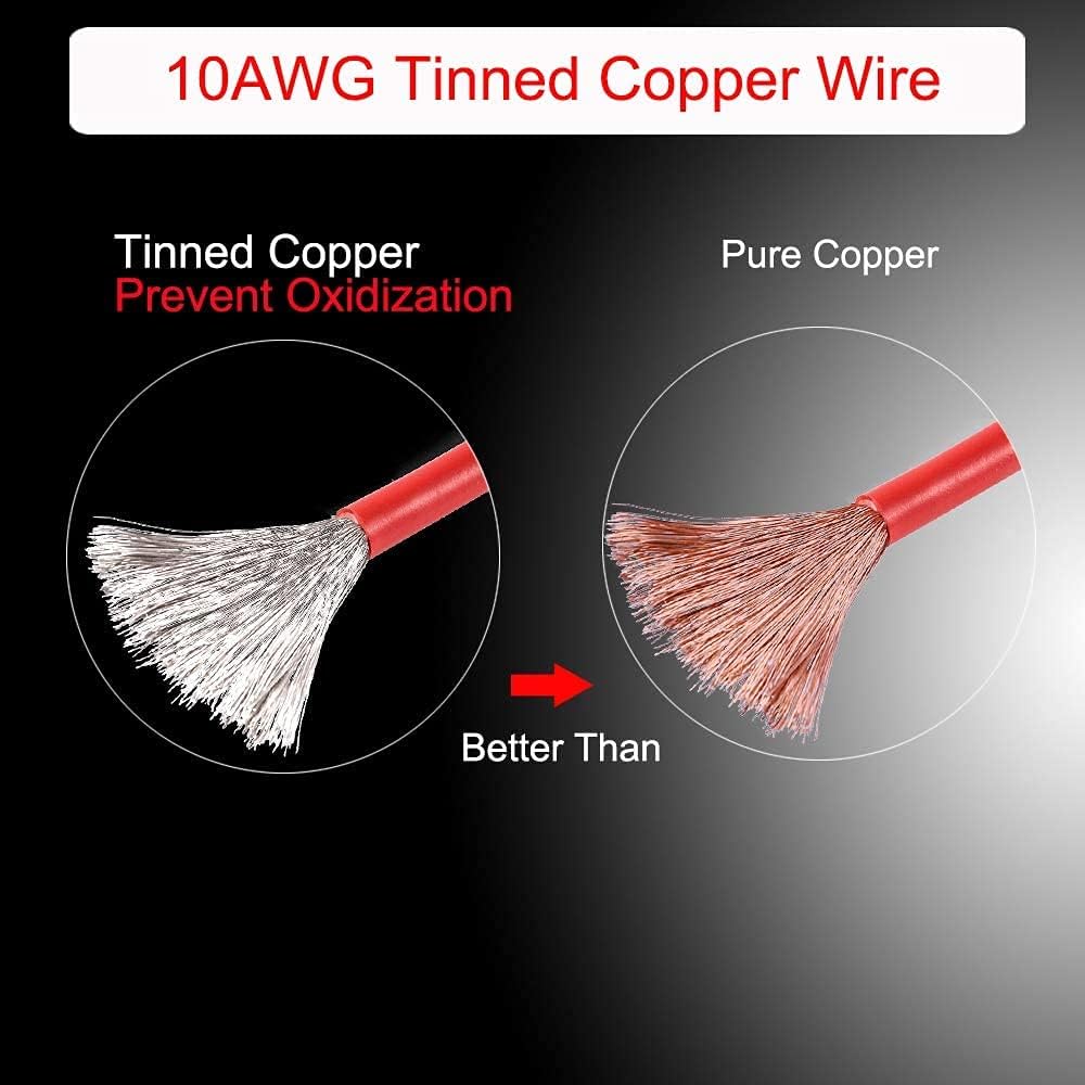 [5 Pack] 2FT SAE To O Ring Terminal Harness 10AWG - Eyelet O-Ring Terminal 10Gauge Harness With 30A Fuse,Battery Trickle Charger Cable For