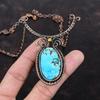 Tibetan Turquoise Necklace Copper Wire Wrapped Necklace Adjustable Gemstone Necklace Handmade Necklace Copper Wire Jewelry Anniversary Gift