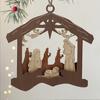Рождественский кулон в виде Рождества, изысканное мастерство, вертеп, подвесное украшение для рождественской елки, украшение для дома