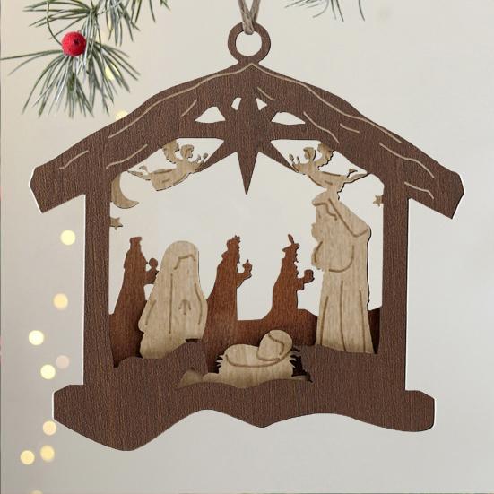 Рождественский кулон в виде Рождества, изысканное мастерство, вертеп, подвесное украшение для рождественской елки, украшение для дома