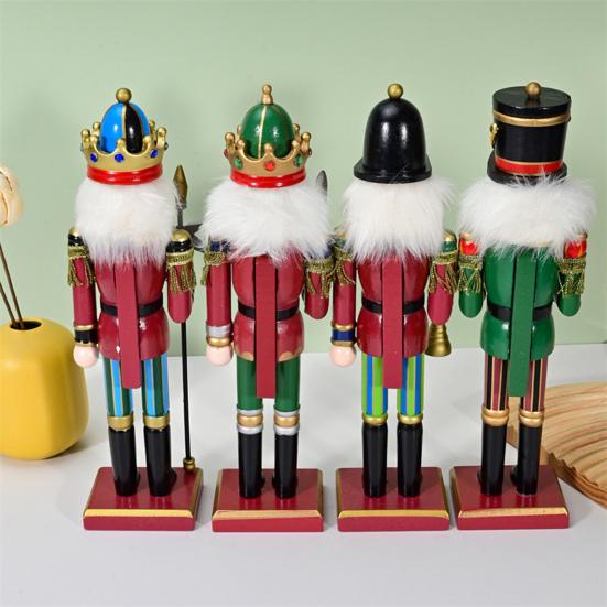Рождественский Щелкунчик, деревянная кукольная статуэтка, ручная работа, миниатюрный солдат из грецкого ореха, украшение для праздничного стола