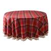 Юшэн Рождественская Круглая Скатерть Клетчатая Скатерть с Кисточками Домашняя Вечеринка Свадьба День Благодарения День Рождения Украшение