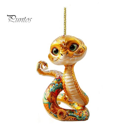 Подвесной кулон в виде змеи, животное, рождественская елка, украшение для автомобиля, акриловое, милое, зеркало заднего вида автомобиля, украшение для деревьев, окон, дверей, стен