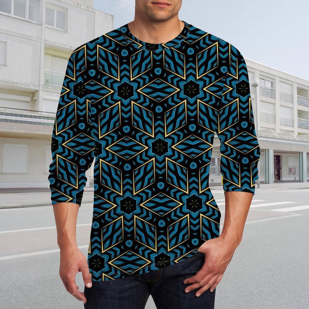 Men's T Shirt O-Neck Clothing Apparel Outdoor Long Sleeve Print Fashion Designer Vintage