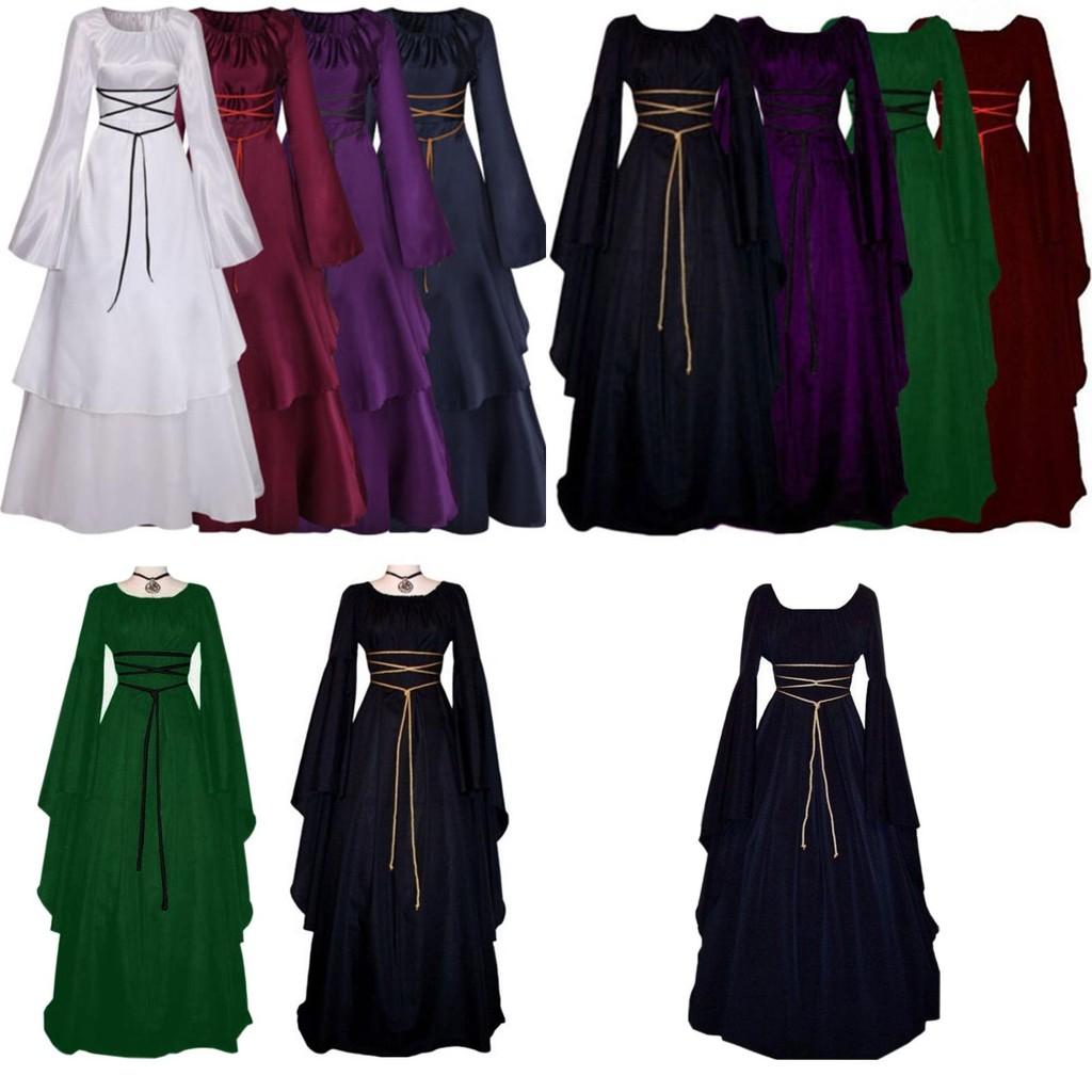 Роскошное средневековое платье в пол, идеально подходящее для свадеб и маскарадных вечеринок