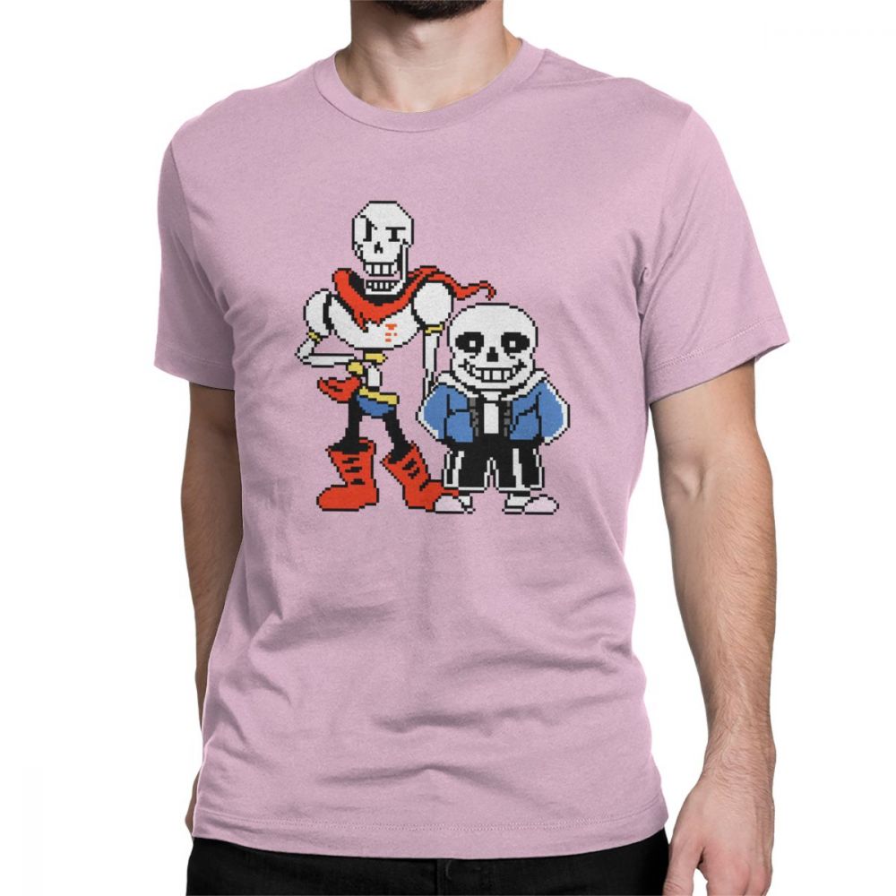 Футболка Undertale Мужская Санс и Папирус Игровая Футболка С Коротким Рукавом Футболка с Черепом Подарок на Хэллоуин Премиум Хлопок Топы Вечеринка Футболка