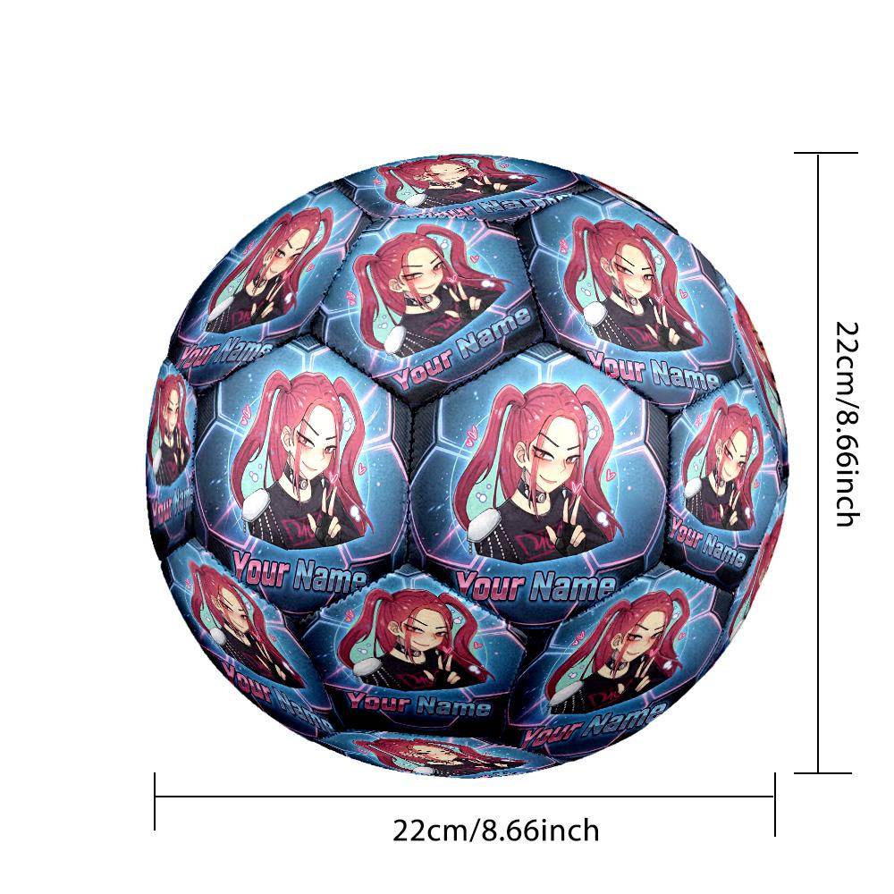 Size 5 Football Custom Name Text, Outdoor Training Soccer BallKpop Demon Hunters