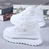 Fashion 8CM Platform Heel Wedge Shoes Sneakers Pumps White Platform Air Mesh Hollow Pumps Shoes Women Zapatos De Mujer