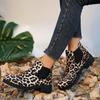 Women's Boots 2024 Autumn New Leopard Print Thick Heel Pointed Toe Versatile and Comfortable Women's Short Boots Shoes