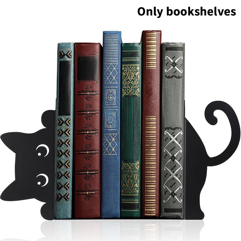 Милый книжный упор в форме кошки, Настольная книжная полка, Зажим для книг, Книжная подставка для хранения канцелярских принадлежностей, Домашнее настольное украшение.