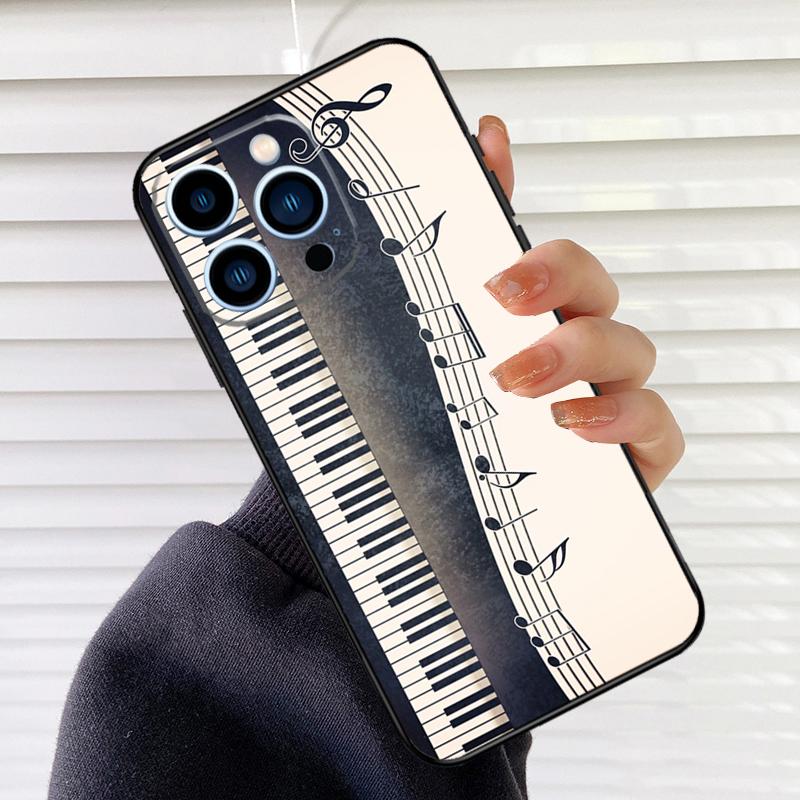 Music Piano Elegant Phone Case For iPhone 17 16 15 14 11 12 13 Pro Max Mini 15 16 Plus 16e 17Air Cover Fundas