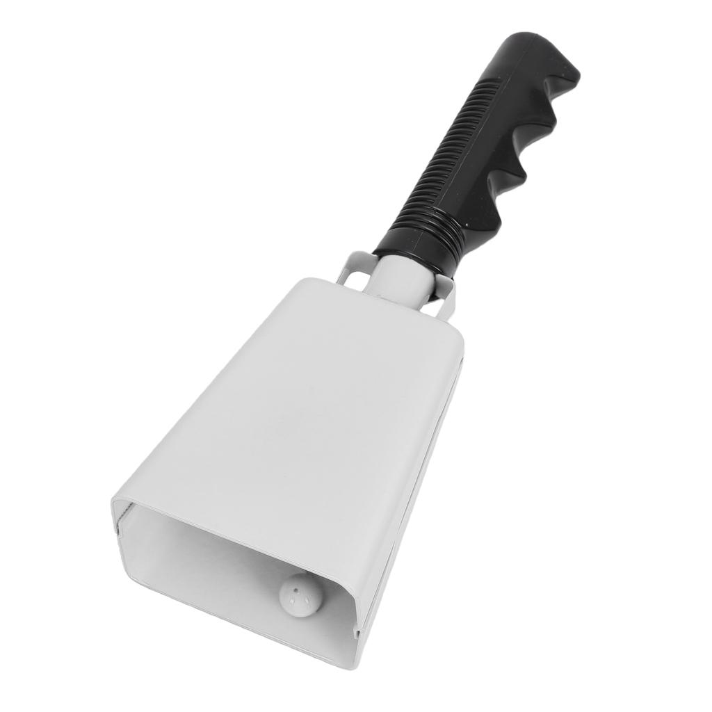 Cowbell With Handle Metal Handheld Cowbell For Sporting Game Farm Versatile Event Cheering White