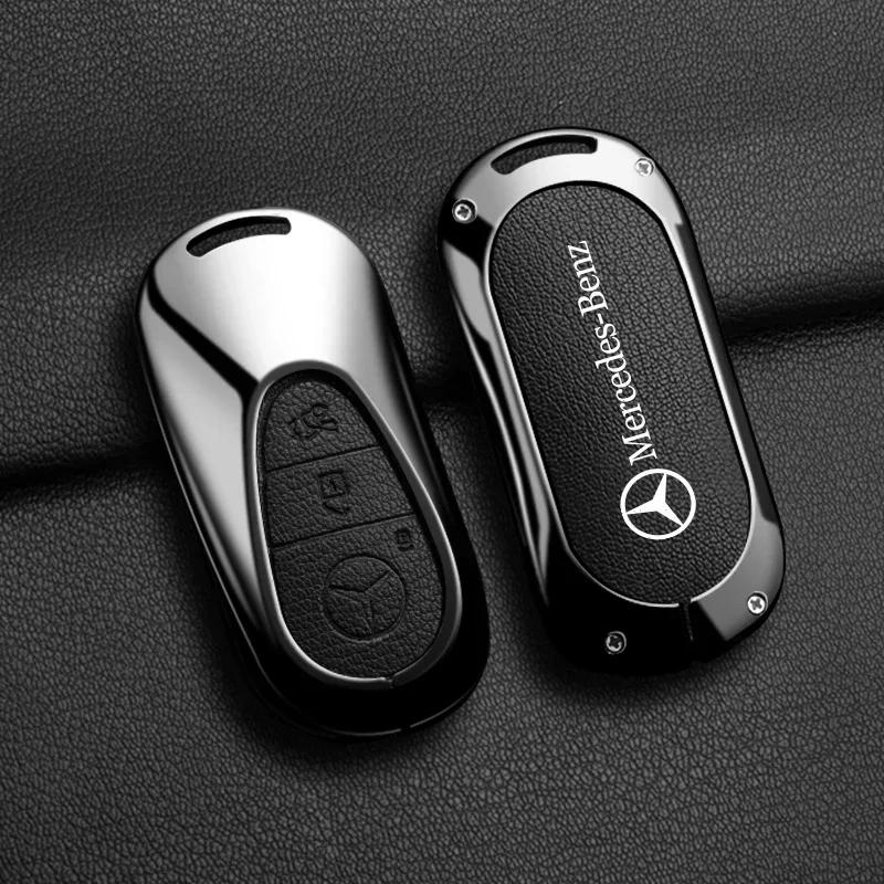 Zinc Alloy Car Key Case Cover Holder Shell For Mercedes Benz 2022 C S Class W206 W223 S350 C260 C300 S400 S450 S500 Accessories FVWXY1