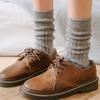 Stripe Retro Solid Color Fashion Women Wool Socks Middle Tube Hosiery Korean Style Socks Cotton