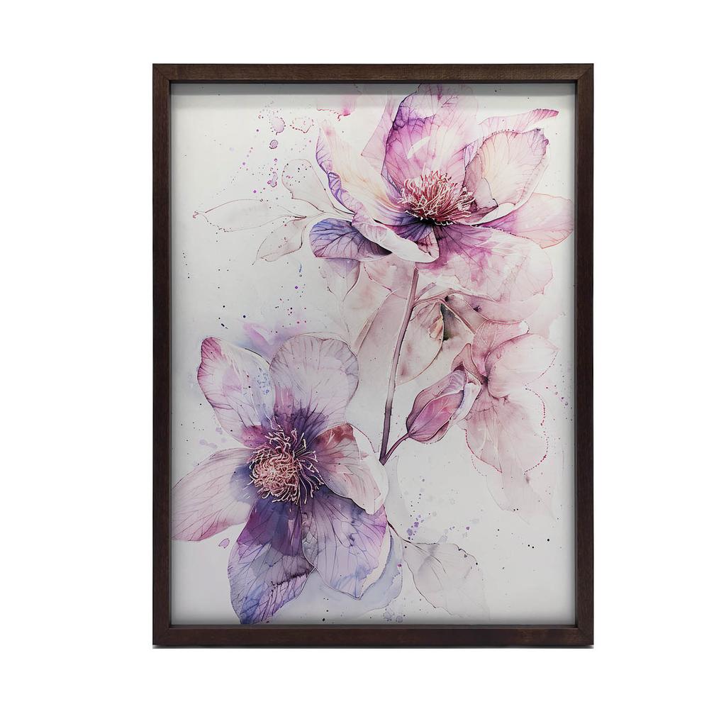 Kwiatowy Portret Wiosny Kwiatowy Portret Wiosny, 30X40 Cm, Rama Drewniana Ciemny Brąz, Papier Matowy 230 Gsm