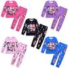 Kids Girls Anime Cartoon Rumi Zoey Mira Printed Long Sleeves T-Shirt Pants Sleeping Sleepwear Pajamas Set