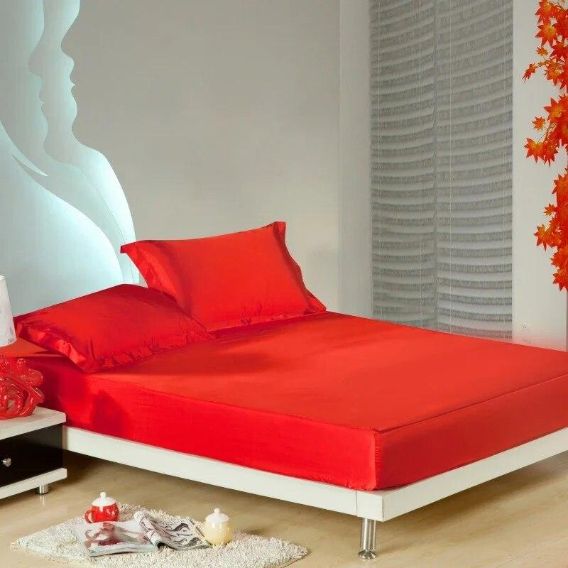 Простыня из атласа и вискозы, высококачественный однотонный наматрасник, простыня на резинке, 140x200, 160x200