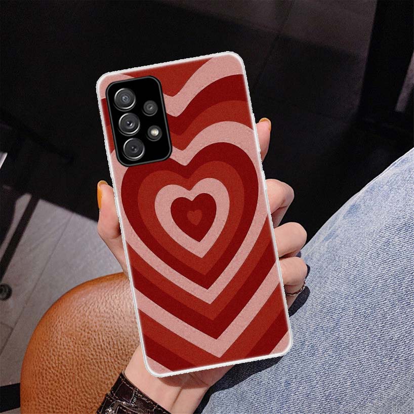 Модный чехол для телефона с фиолетовым сердцем и кругом для Samsung Galaxy A53 A52 A73 A72 A12 5G A13 A22 A23 A32 A33 A02S A03S A42 A