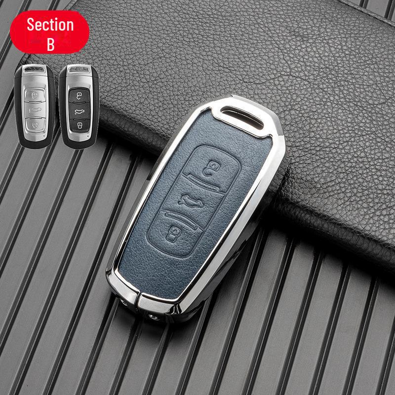 Alloy Leather Key Cover for Geely Models: Dihao, Binyue, Binrui, Bo Yue, Xingyue L, Xingrui