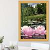 5D DIY Diamond Painting Full Round Flower Lotus Landscape Cross Stitch Diamond Embroidery Mosaic Picture of Rhinestones  Gift