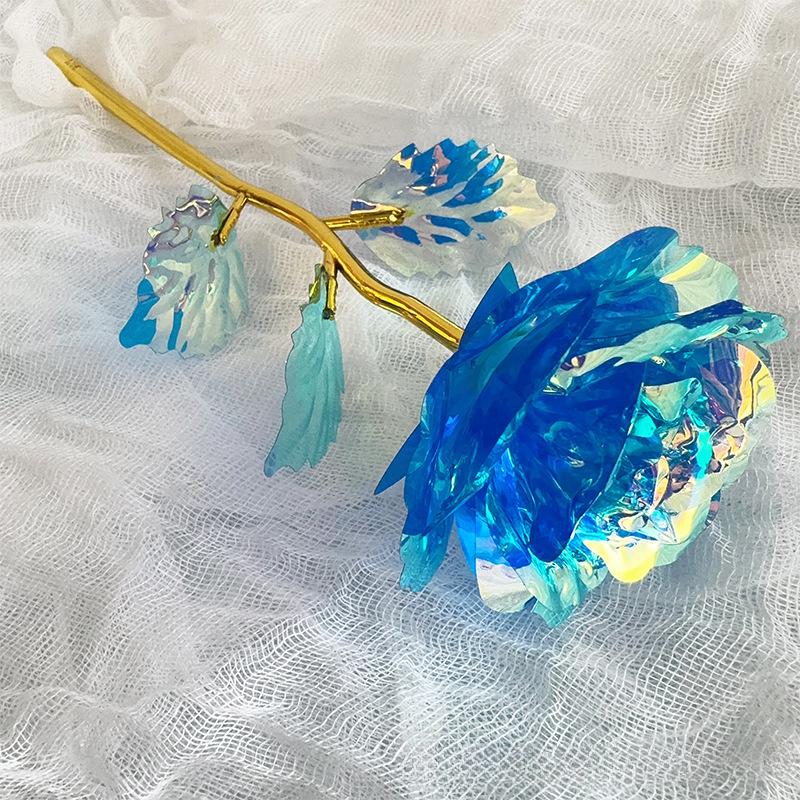 10 шт., красочные золотые розы, навсегда сохранившиеся длинные стебли розы, искусственные цветы, Радужный цветок розы, лучшие подарки на День матери, День Благодарения