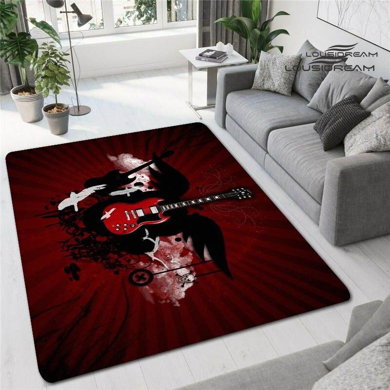 Красочные гитарные 3D печатные ковры для гостиной, нескользящие коврики, прикроватная тумбочка для спальни, современное украшение для дома, моющиеся напольные коврики